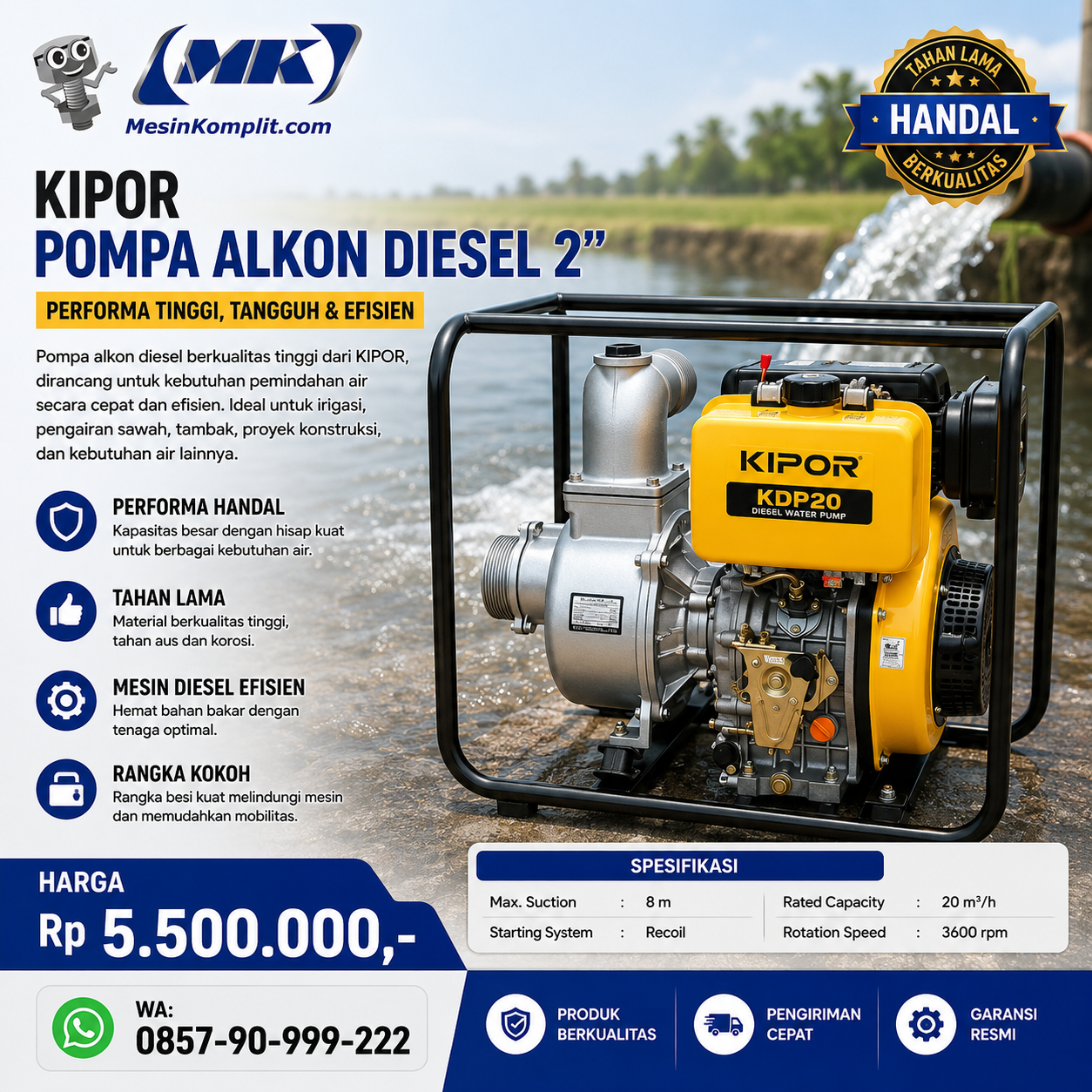 Pompa Diesel Kipor 2in (P...